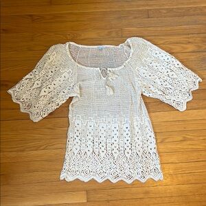 Eberjey White Crochet Women's Coverup